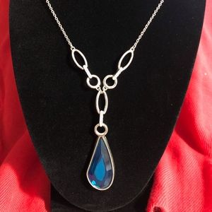 Blue Faux Crystal Necklace